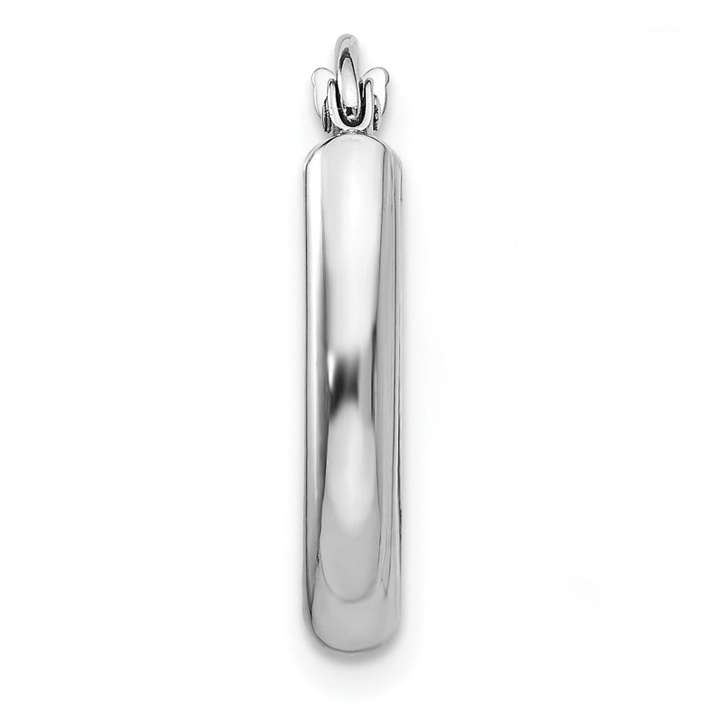 Single 14k White Gold Polished 2.75mm Oval Tube Hoop Earring