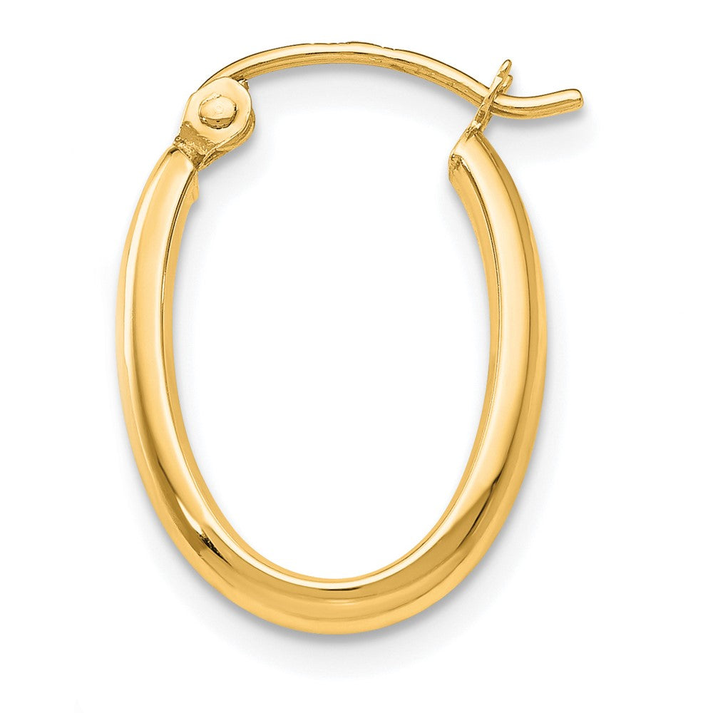 Single 14k Polished 2.75mm Oval Tube Hoop Earring