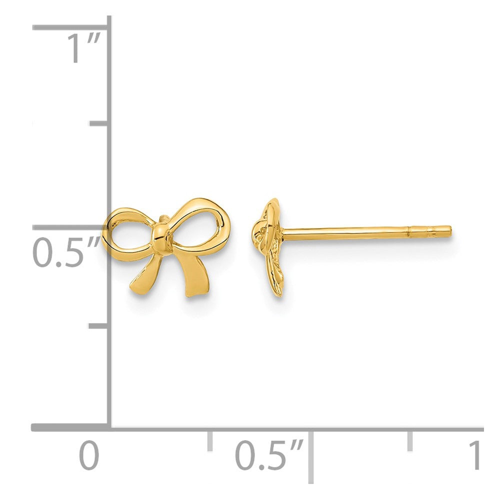 14k Gold Polished Bow Post Earrings