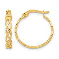 14k Gold Polished Intertwined Filigree Hoop Earrings