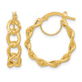 14k Polished Cable Link Circle Hoop Earrings