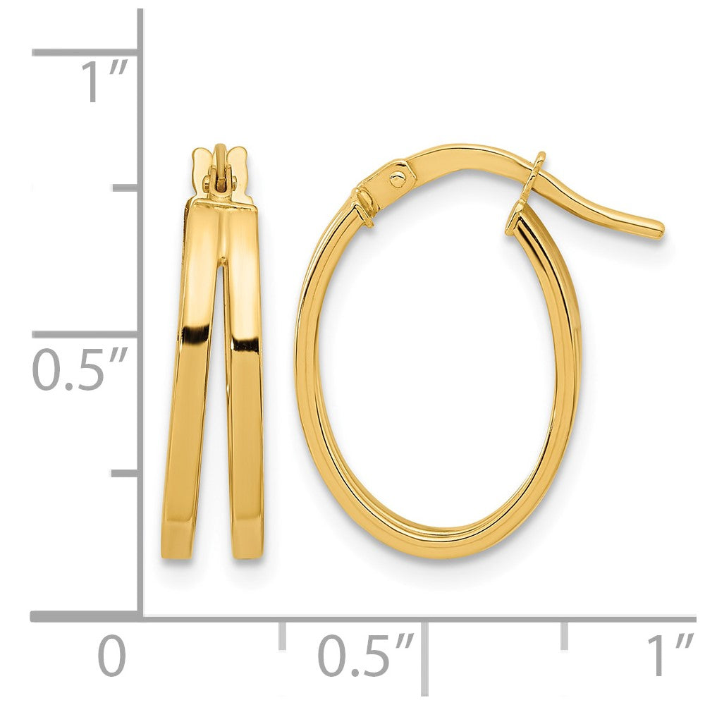14k Polished Double Hoops