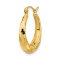 Single 14k Polished Diamond-cut Hoop Earring