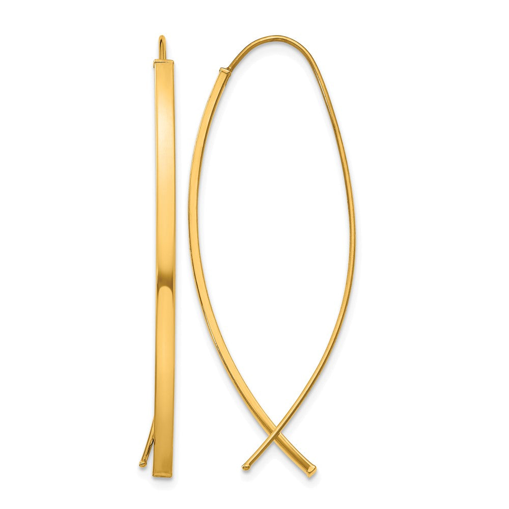 14k 1.75mm Square Tube Wire Threader Earrings