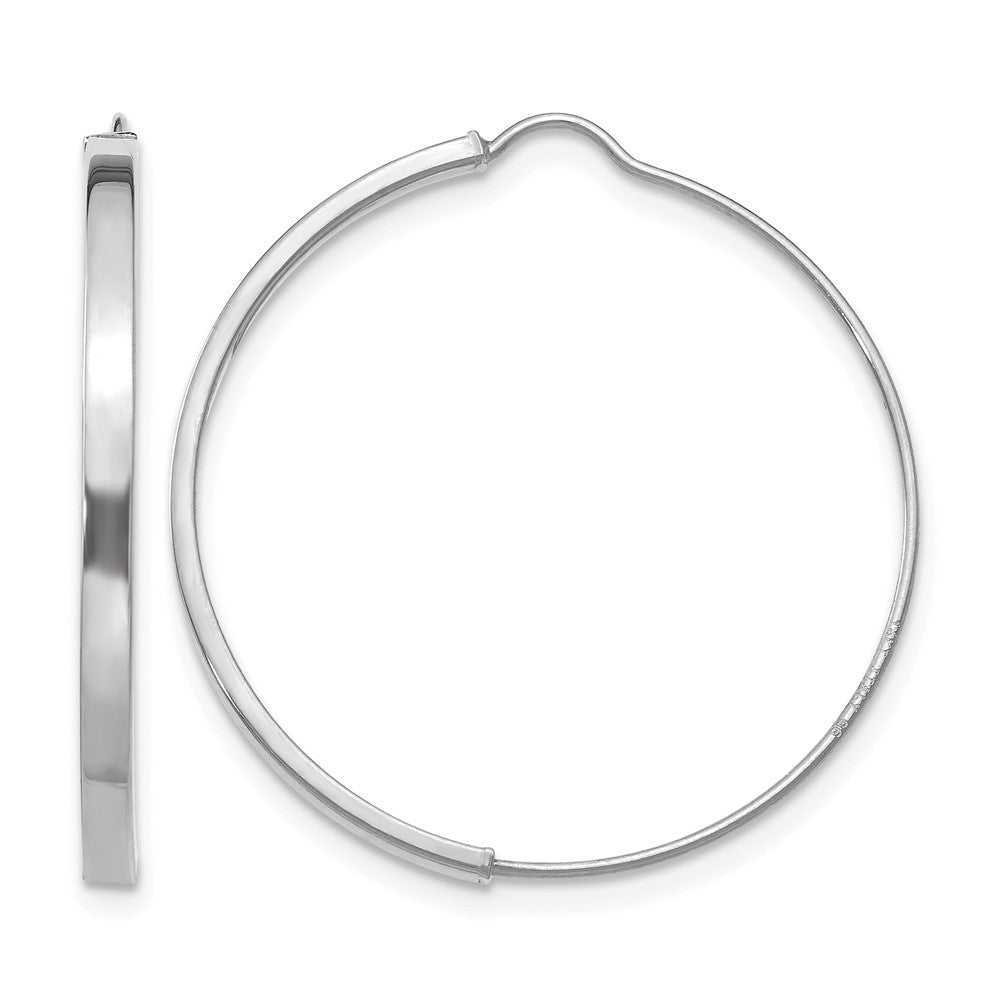 14k White Gold Wire Hoop Earrings