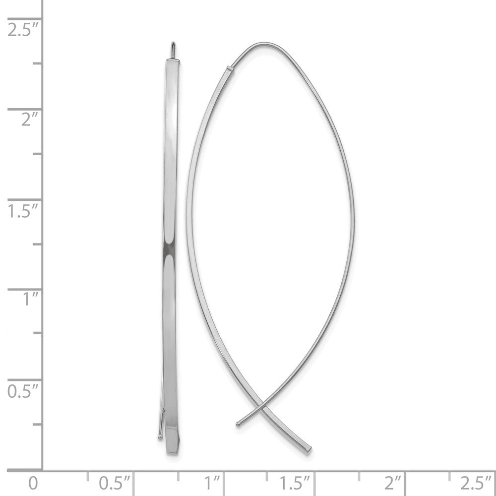 14k 1.75mm Square Tube White Gold Wire Threader Earrings