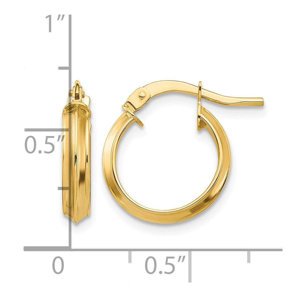 14k Polished Small 3mm Hoop Earrings