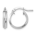 14k White Gold Polished Small 3mm Hoop Earrings