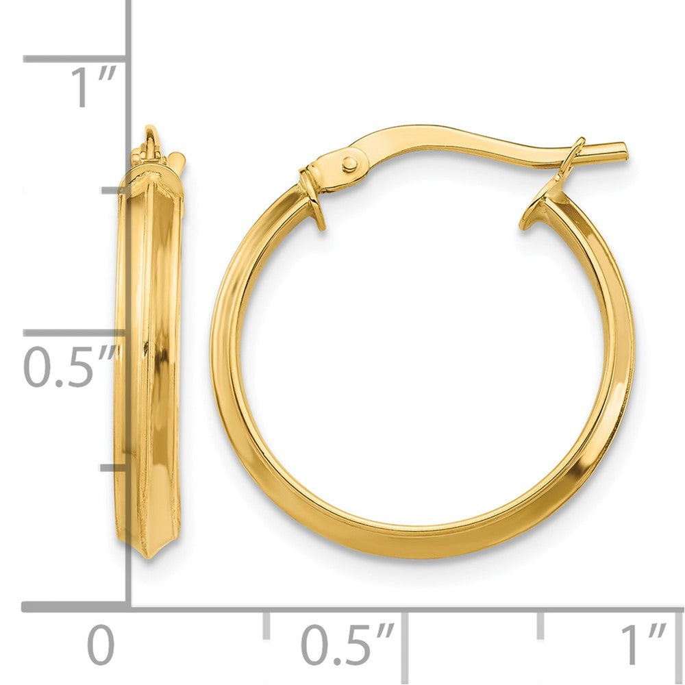 14k Polished Medium 3mm Hoop Earrings