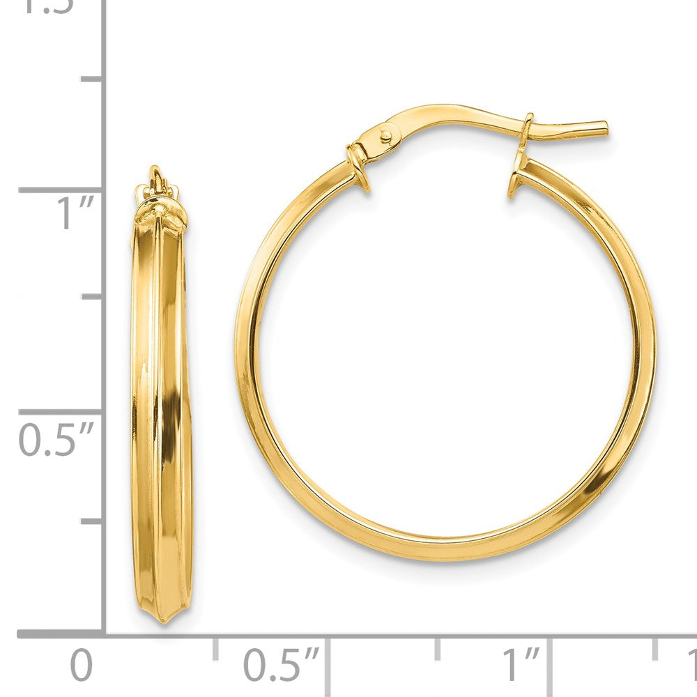 14k Polished Large 3mm Hoop Earrings