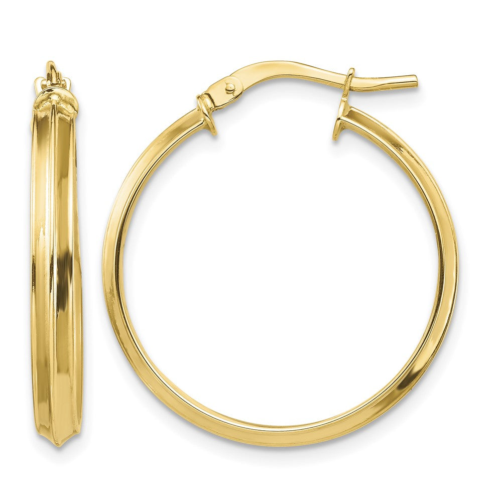 14k Polished Large 3mm Hoop Earrings