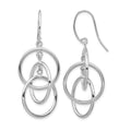 14k White Gold Polished Circles Dangle Earrings