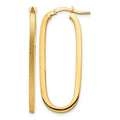 14k Polished & Satin 2mm Oval Hoop Earrings