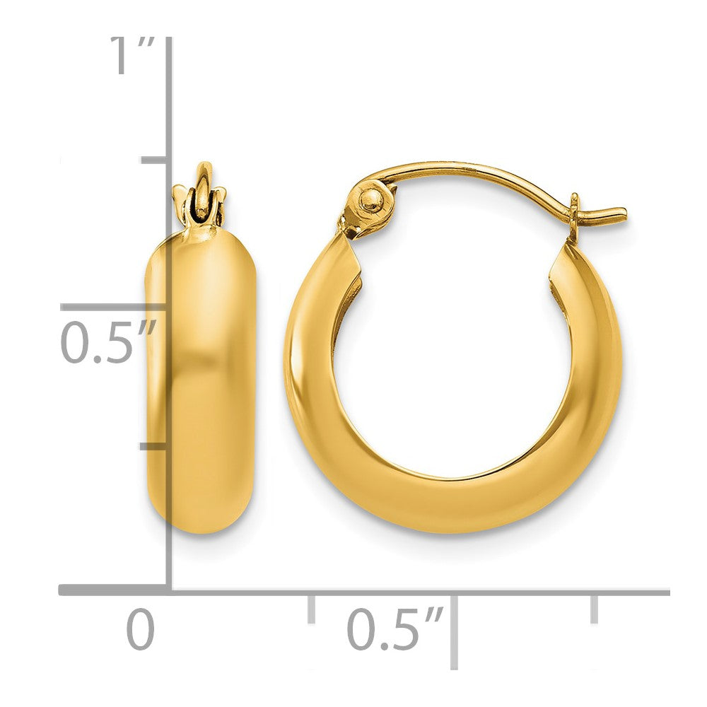 14k Polished 4.75mm Round Hoop Earrings