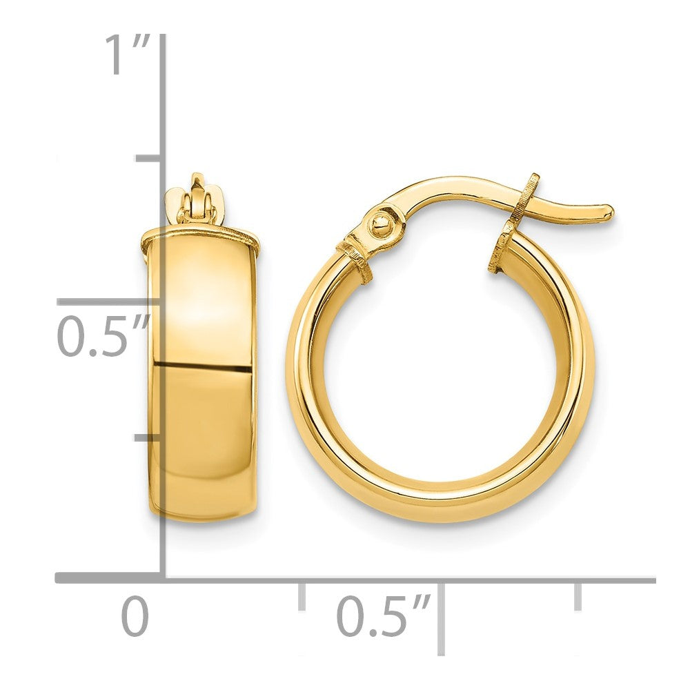 14k High Polished 5mm Hoop Earrings