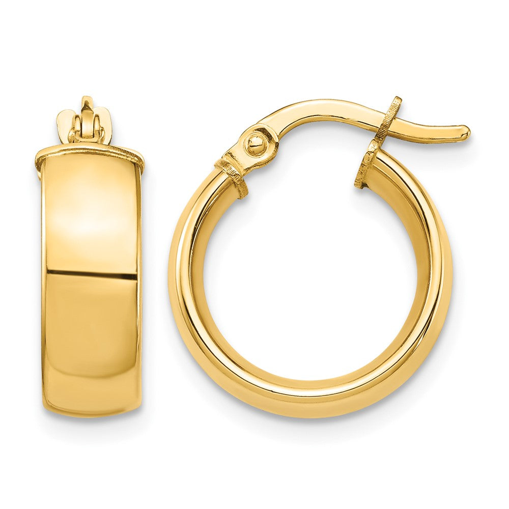 14k High Polished 5mm Hoop Earrings