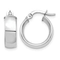 14k White Gold High Polished 5mm Hoop Earrings
