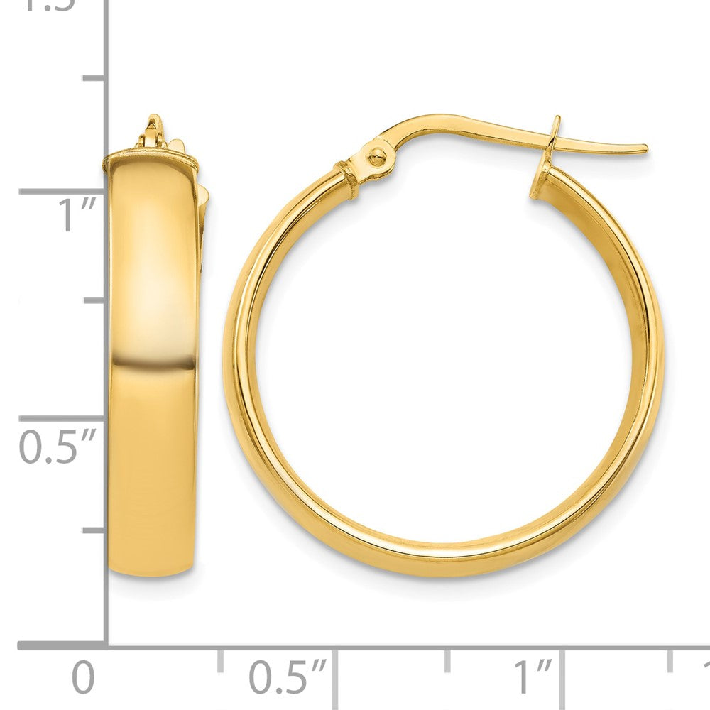 14k High Polished 5mm Hoop Earrings