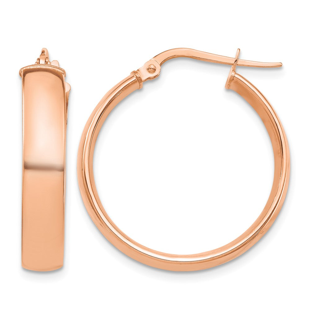 14k Rose Gold High Polished 5mm Hoop Earrings