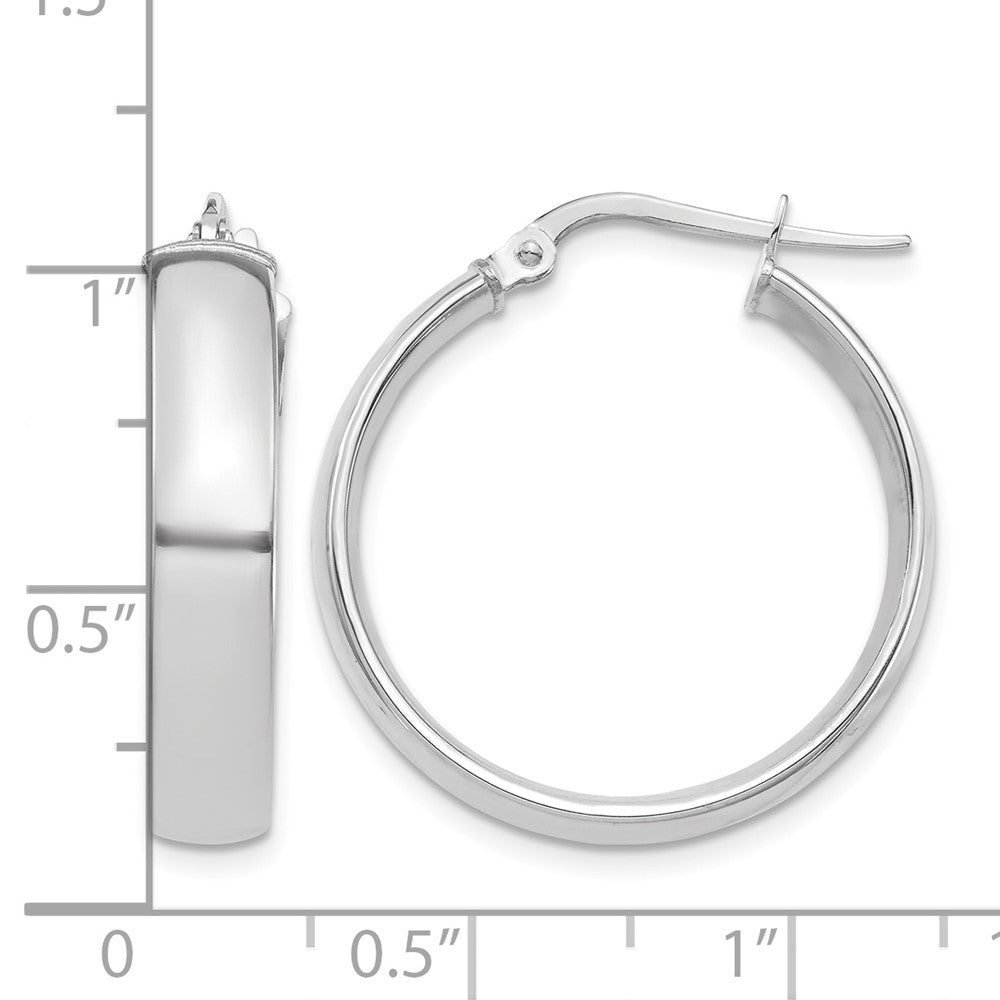 14k White Gold High Polished 5mm Hoop Earrings
