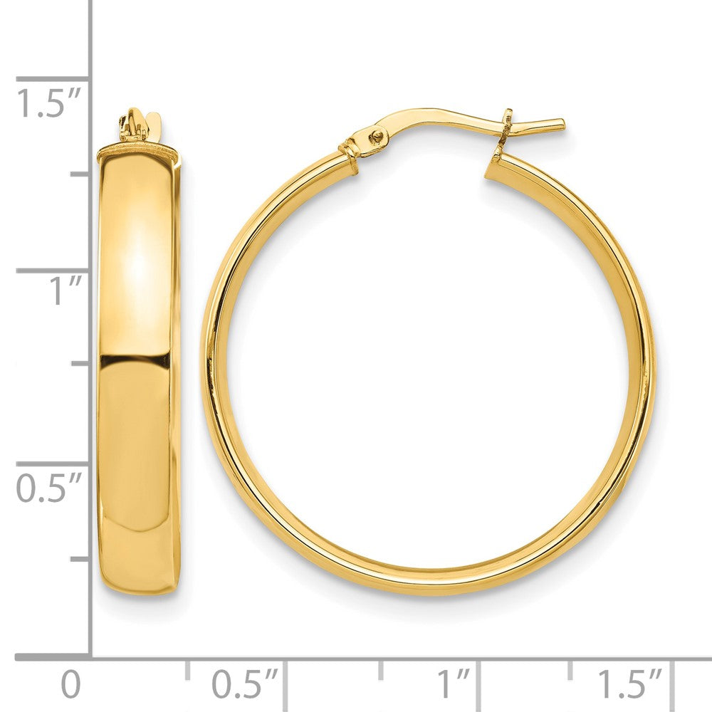 14k High Polished 5mm Hoop Earrings