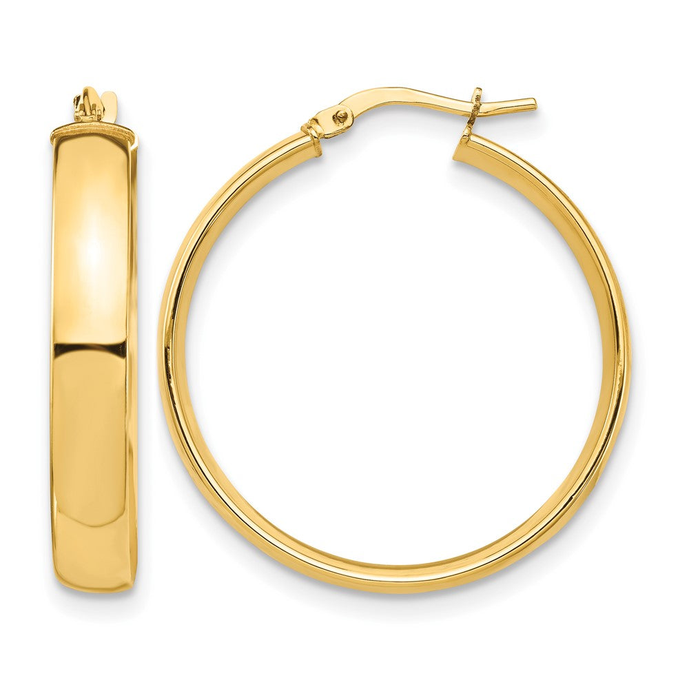 14k High Polished 5mm Hoop Earrings