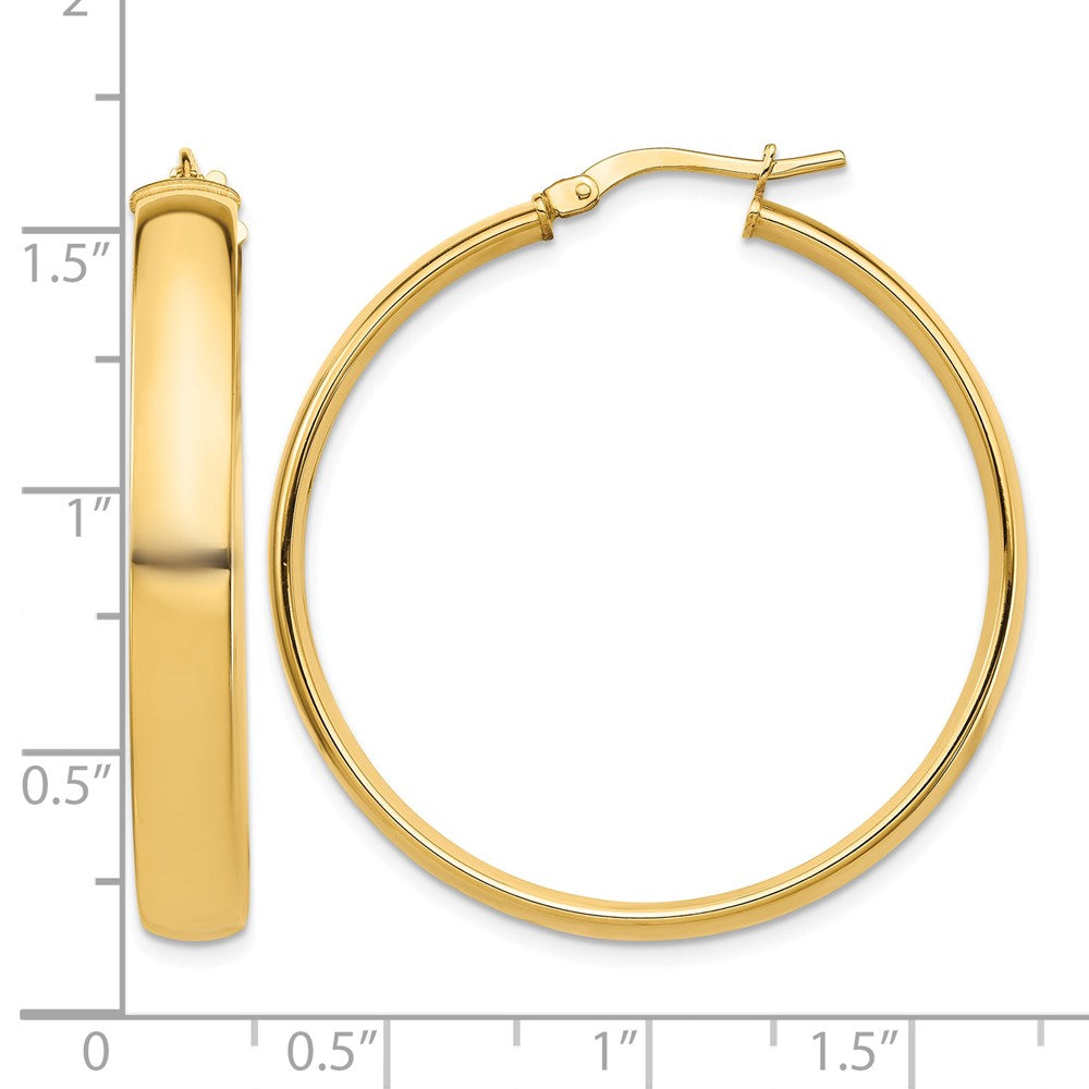 14k High Polished 5mm Hoop Earrings