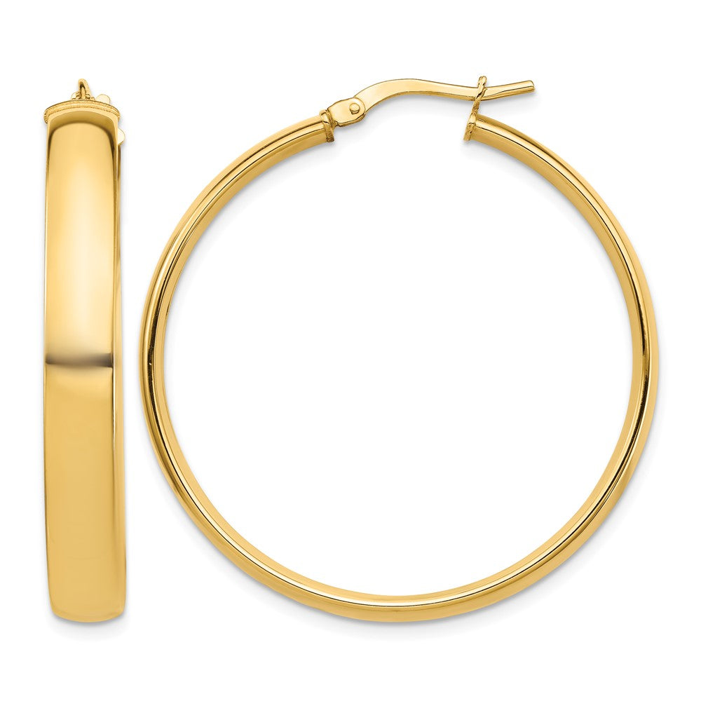 14k High Polished 5mm Hoop Earrings