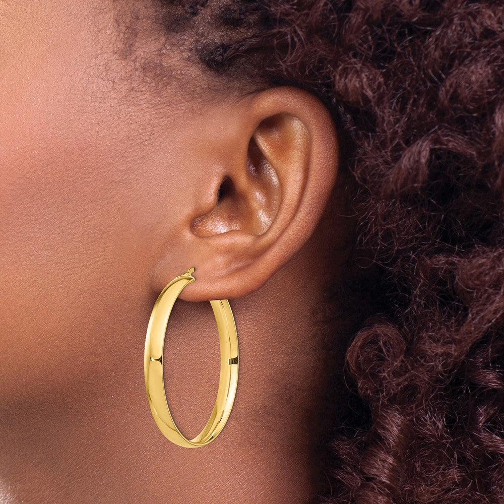 14k High Polished 5mm Hoop Earrings