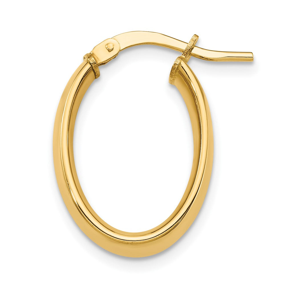 Single 14k High Polished 5mm Oval Hoop Earring