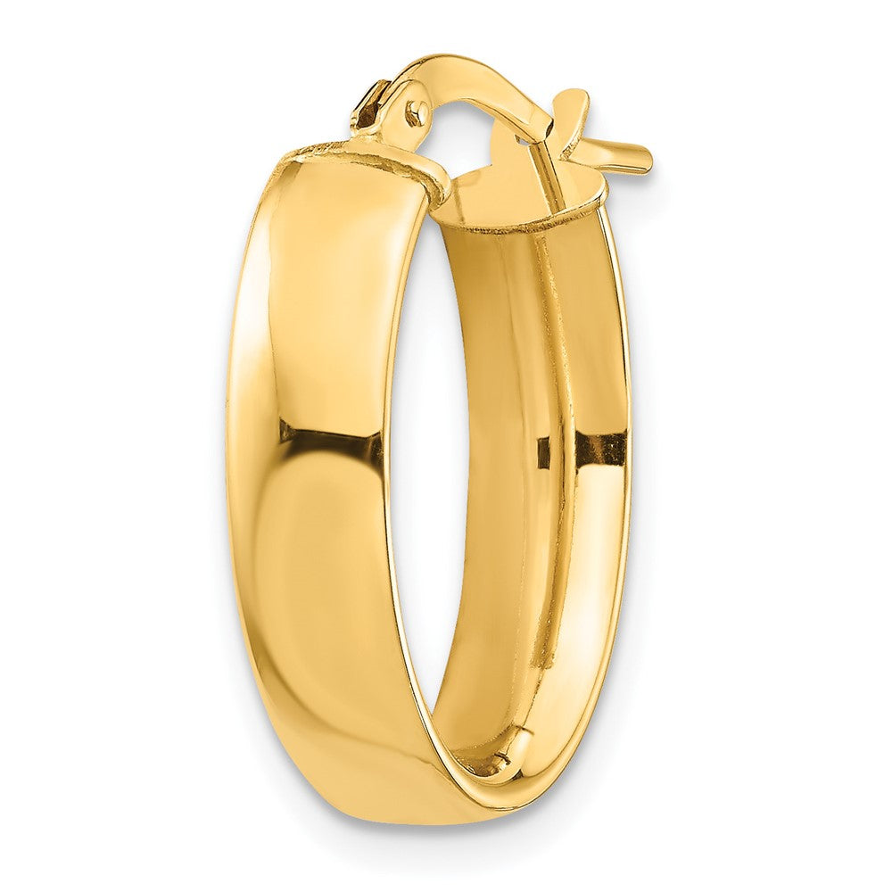 Single 14k High Polished 5mm Oval Hoop Earring