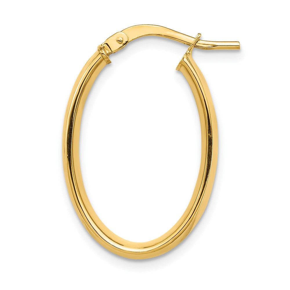 Single 14k High Polished 5mm Oval Hoop Earring