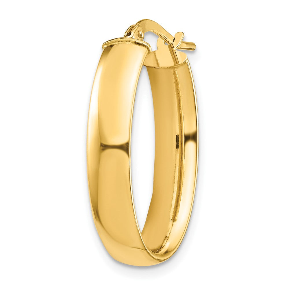 Single 14k High Polished 5mm Oval Hoop Earring