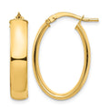 14k High Polished 5mm Oval Hoop Earrings