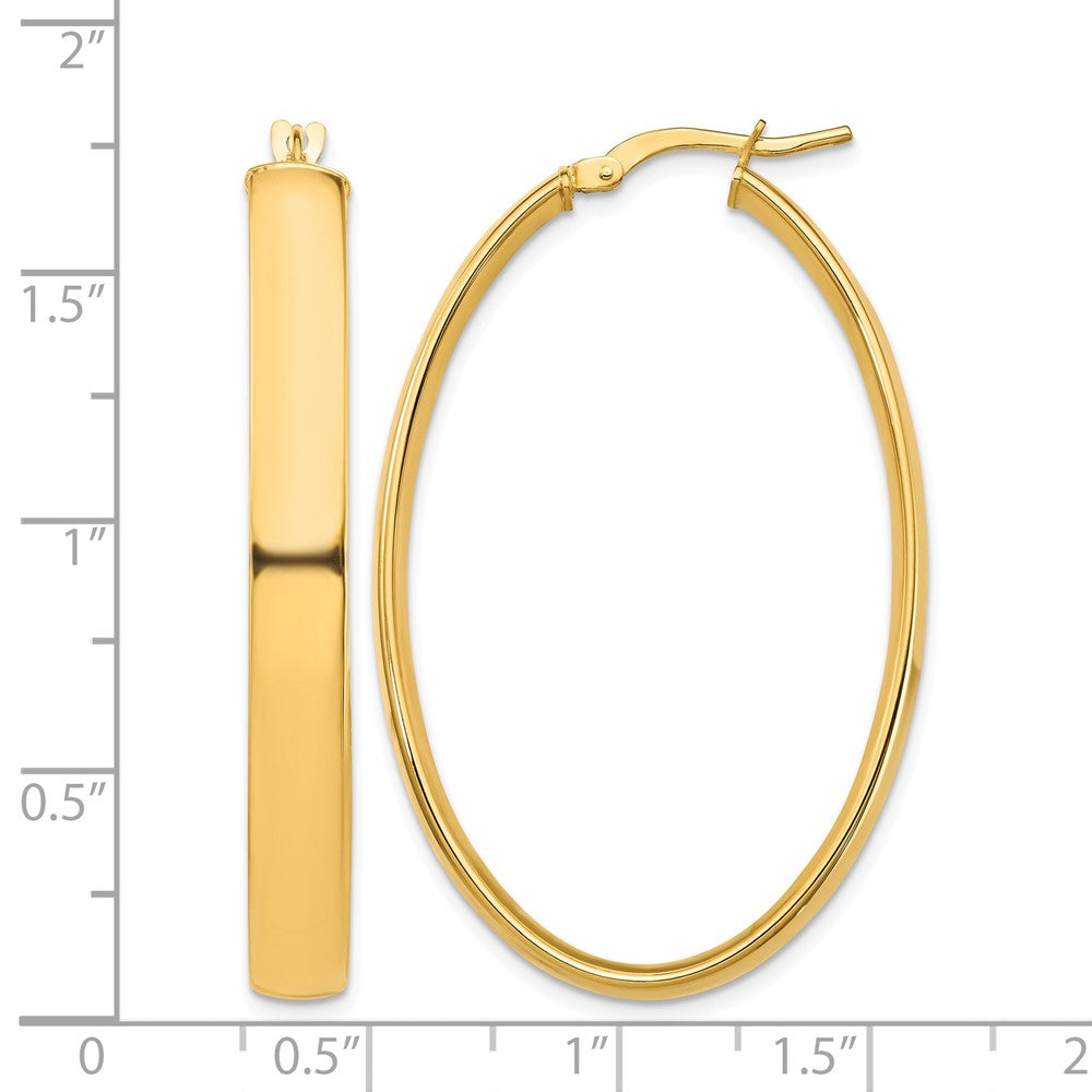 14k High Polished 5mm Oval Hoop Earrings