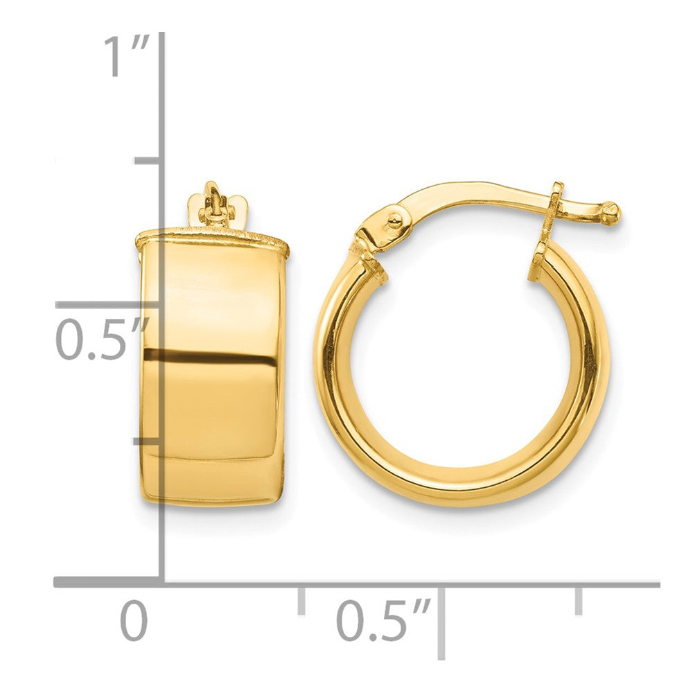 14k High Polished 7mm Hoop Earrings