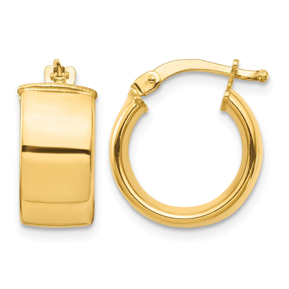 14k High Polished 7mm Hoop Earrings