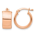 14k Rose Gold High Polished 7mm Hoop Earrings