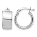14k White Gold High Polished 7mm Hoop Earrings
