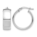 14k White Gold High Polished 7mm Hoop Earrings