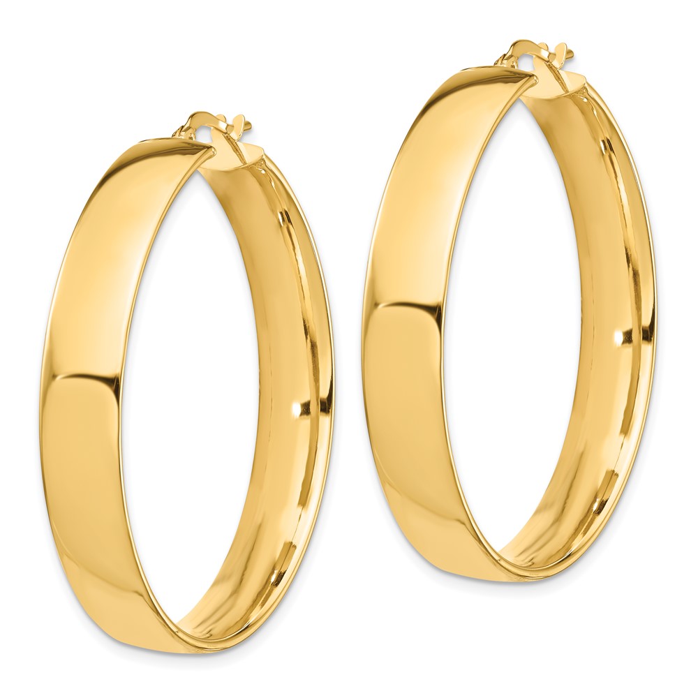 14k High Polished 7mm Hoop Earrings