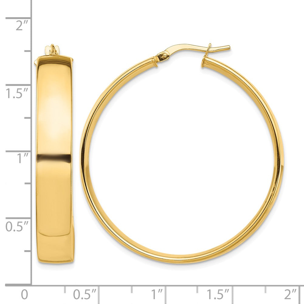 14k High Polished 7mm Hoop Earrings
