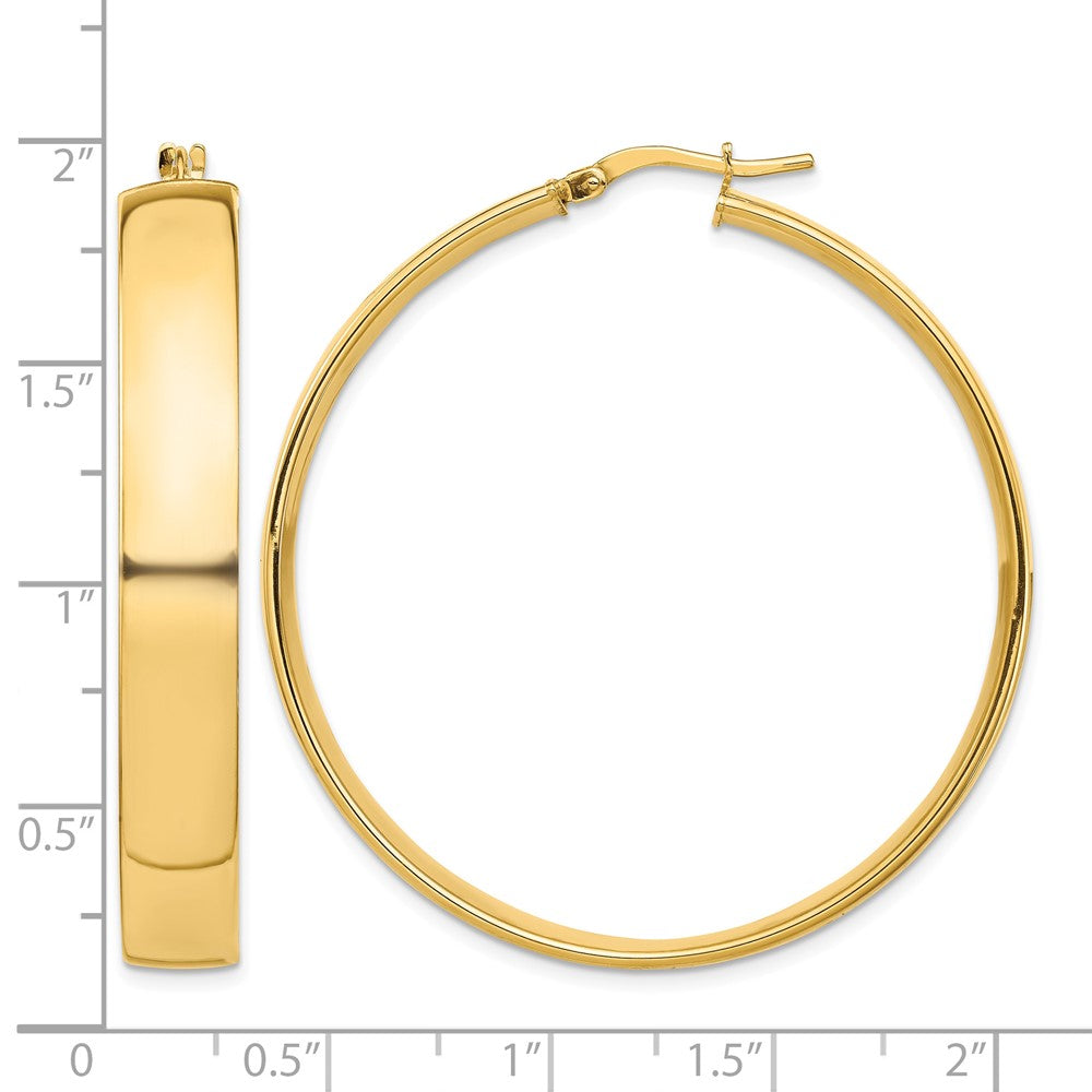 14k High Polished 7mm Hoop Earrings