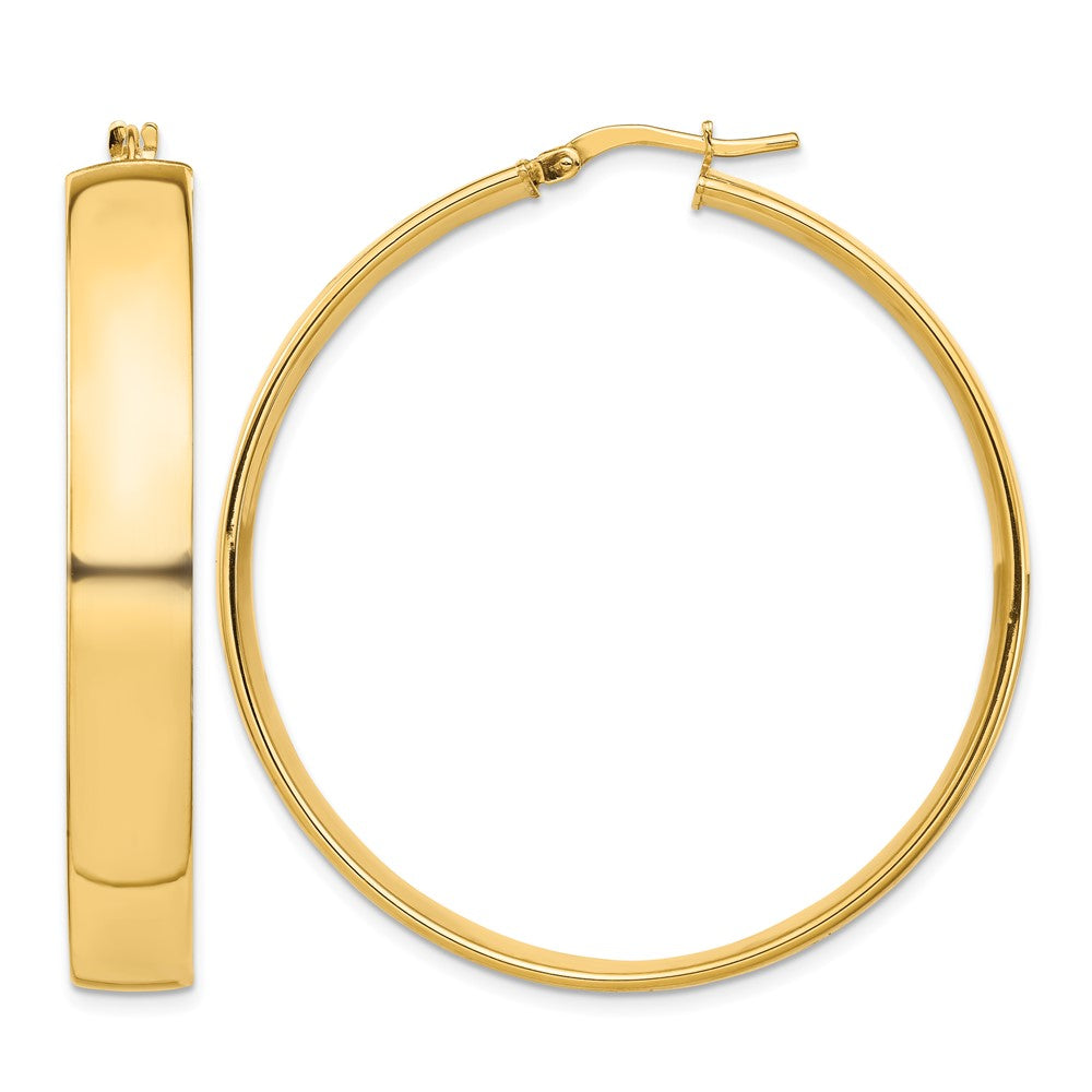 14k High Polished 7mm Hoop Earrings