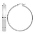 14k White Gold High Polished 7mm Hoop Earrings
