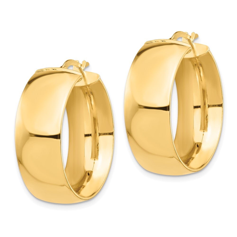 14k High Polished Small 10mm Hoop Earrings