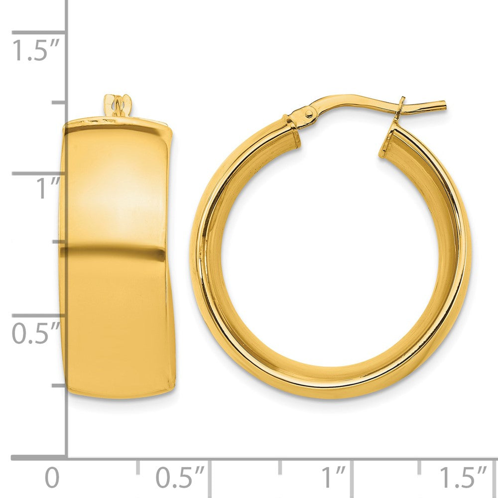14k High Polished Small 10mm Hoop Earrings