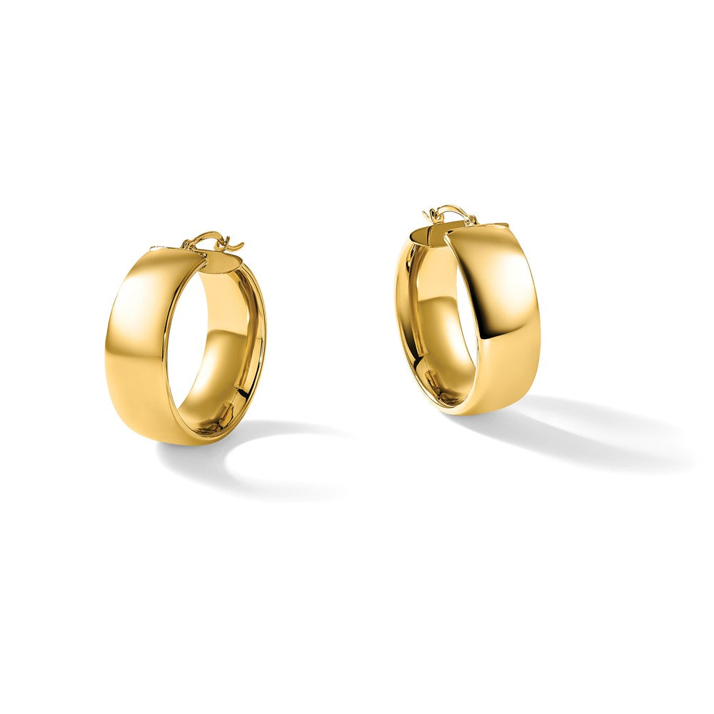 14k High Polished Small 10mm Hoop Earrings