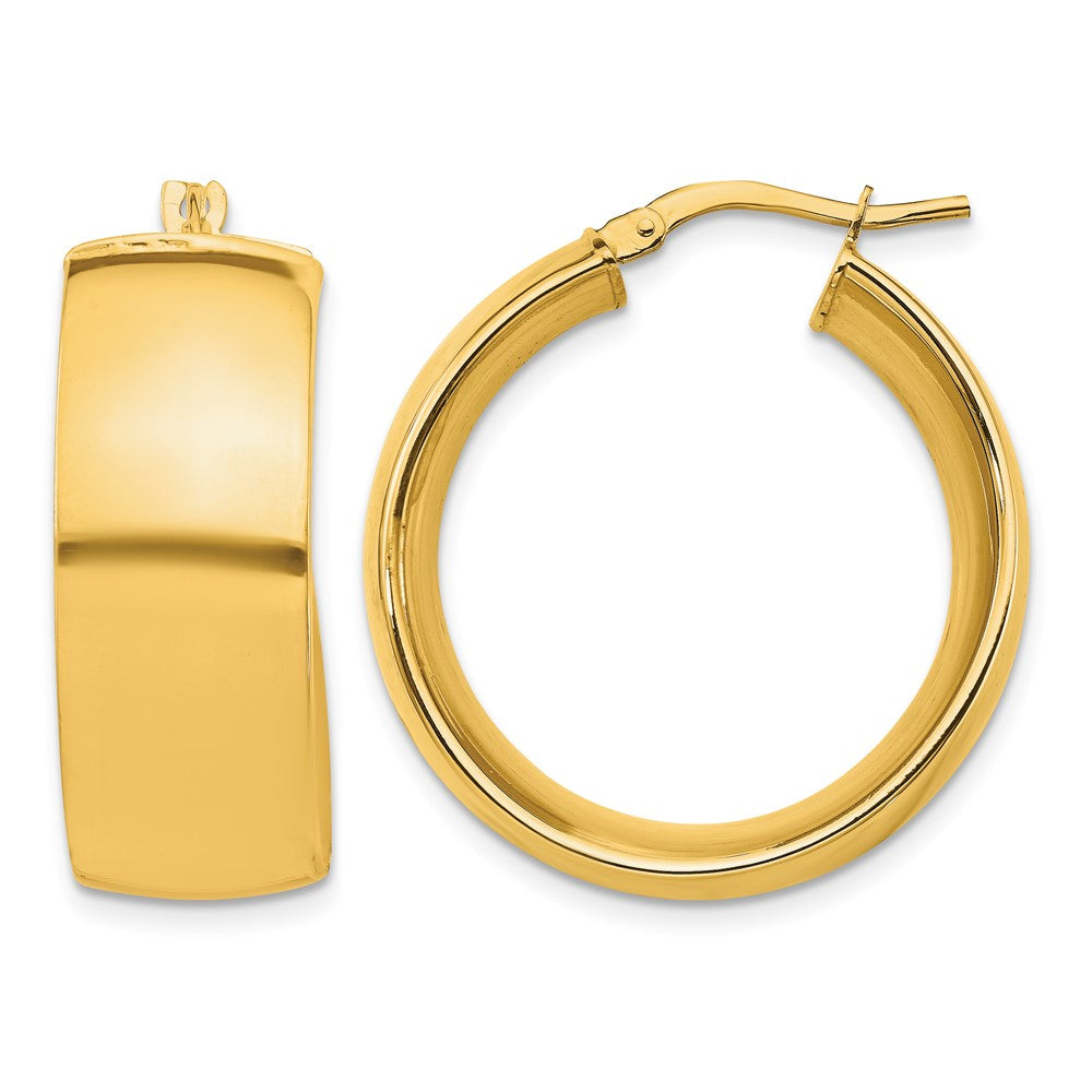 14k High Polished Small 10mm Hoop Earrings