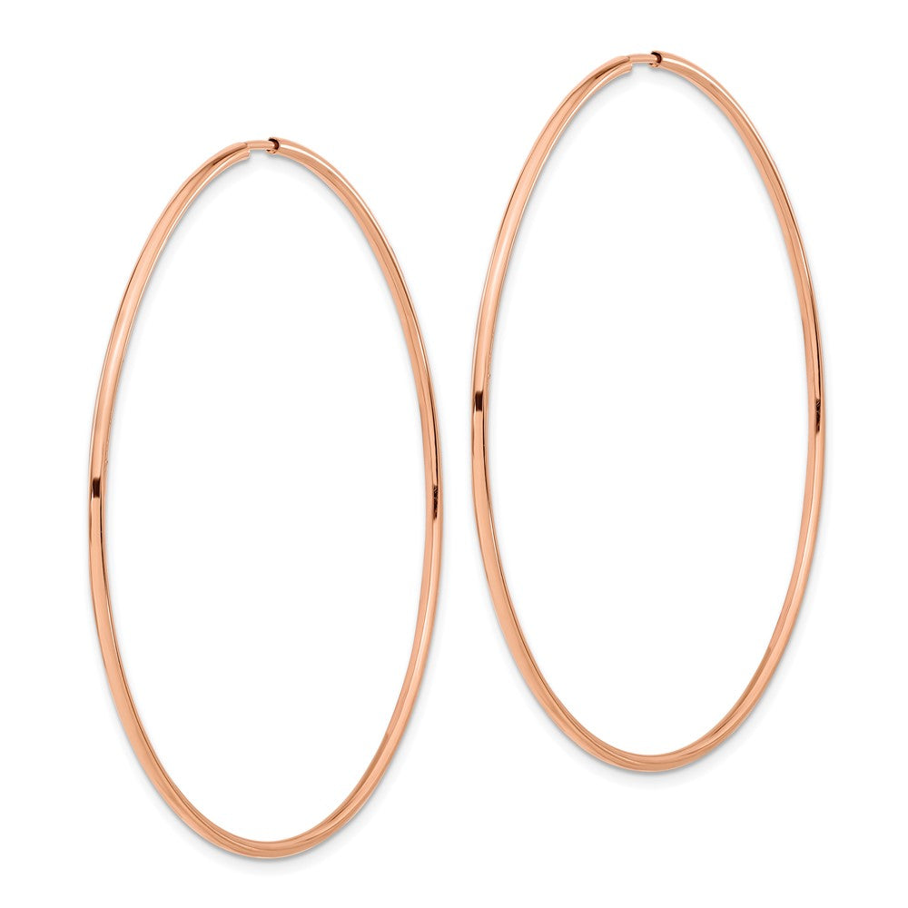 14k Rose Gold 1.50mm Polished Endless Tube Hoop Earrings